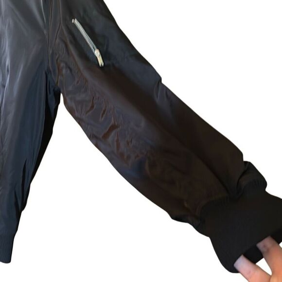 Love Tree Black Orange Lined Full Zip Classic Bomber Jacket Ladies Small - Picture 7 of 11